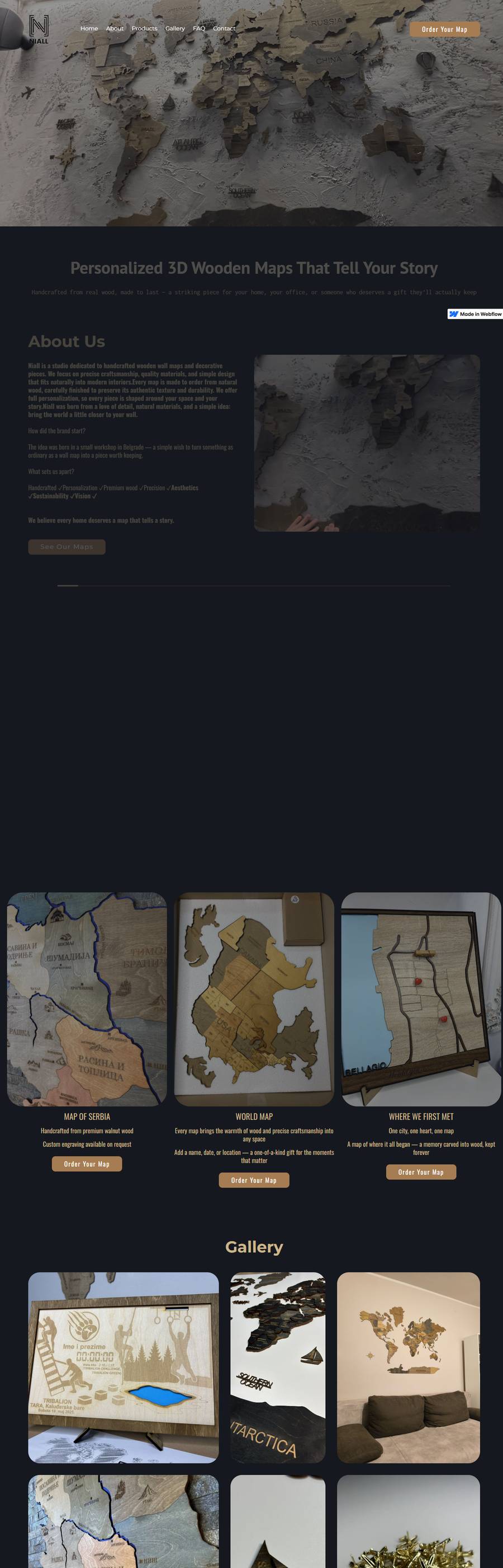 Niall — 3D World Map website homepage